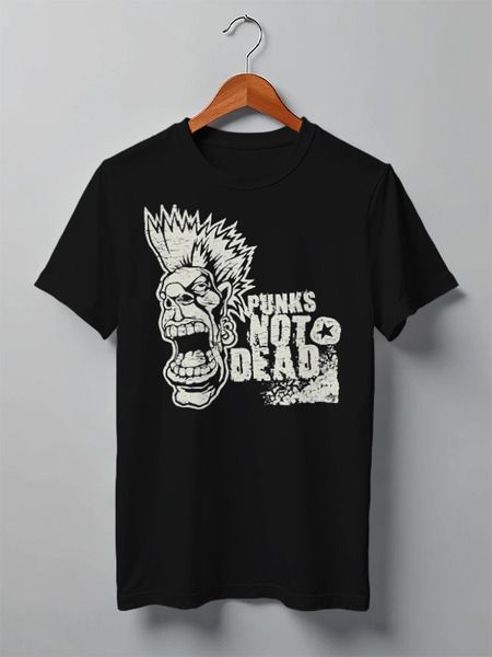 Заказать мужскую футболку в Москве. Футболка классическая Punks Not Dead от Leichenwagen - готовые дизайны и нанесение принтов.