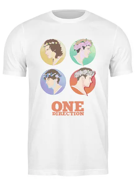 Заказать мужскую футболку в Москве. Футболка классическая One Direction  от cherdantcev - готовые дизайны и нанесение принтов.