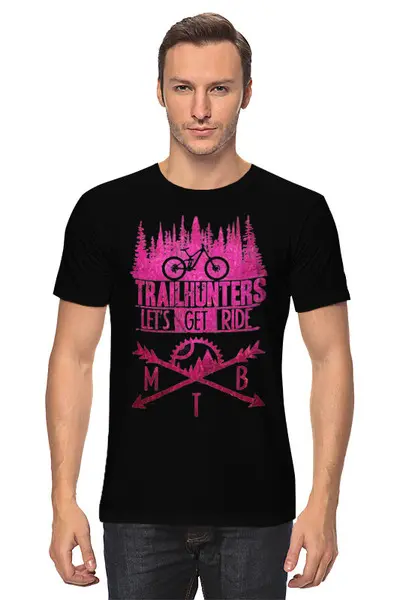 Заказать мужскую футболку в Москве. Футболка классическая Trailhunters от oneredfoxstore@gmail.com - готовые дизайны и нанесение принтов.