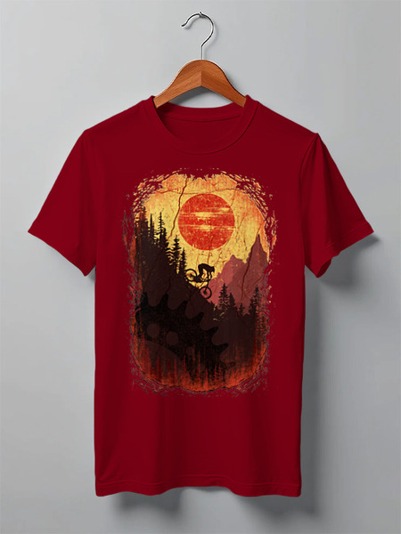 Заказать мужскую футболку в Москве. Футболка классическая Mountain Bike от oneredfoxstore@gmail.com - готовые дизайны и нанесение принтов.