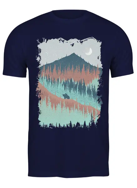 Заказать мужскую футболку в Москве. Футболка классическая Mountains Bears от oneredfoxstore@gmail.com - готовые дизайны и нанесение принтов.