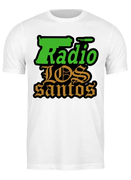 Заказать мужскую футболку в Москве. Футболка классическая Radio Los Santos от Илья  - готовые дизайны и нанесение принтов.