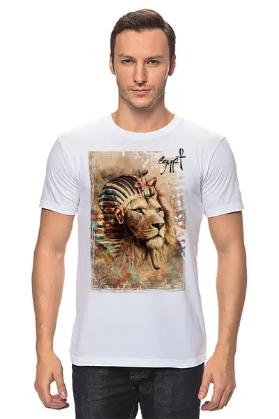 Заказать мужскую футболку в Москве. Футболка классическая ☥ Egypt Leo ☥ от balden - готовые дизайны и нанесение принтов.