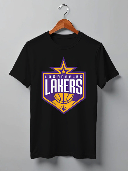 Заказать мужскую футболку в Москве. Футболка классическая Los Angeles Lakers от skynatural - готовые дизайны и нанесение принтов.