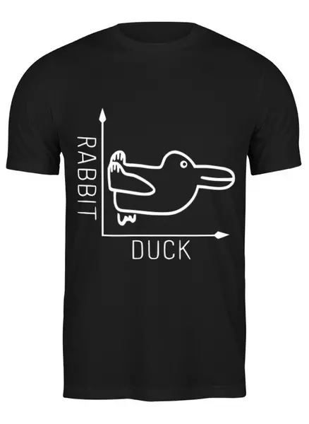 Заказать мужскую футболку в Москве. Футболка классическая rabbit/duck от Aleksey Melnick - готовые дизайны и нанесение принтов.