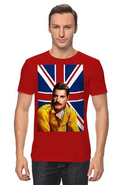 Заказать мужскую футболку в Москве. Футболка классическая Freddie Mercury от balden - готовые дизайны и нанесение принтов.