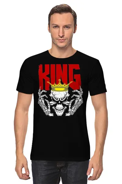 Заказать мужскую футболку в Москве. Футболка классическая Skull King  от Leichenwagen - готовые дизайны и нанесение принтов.