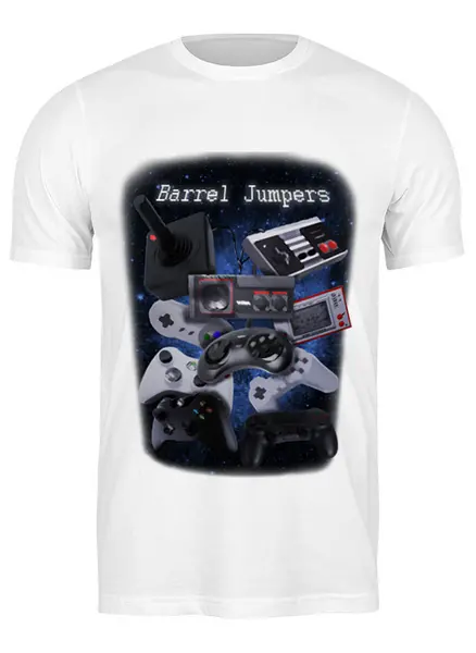 Заказать мужскую футболку в Москве. Футболка классическая Barrel Jumpers от BJ Shop - готовые дизайны и нанесение принтов.