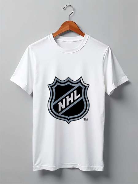 Заказать мужскую футболку в Москве. Футболка классическая Национальная Хоккейная Лига от Nalivaev - готовые дизайны и нанесение принтов.