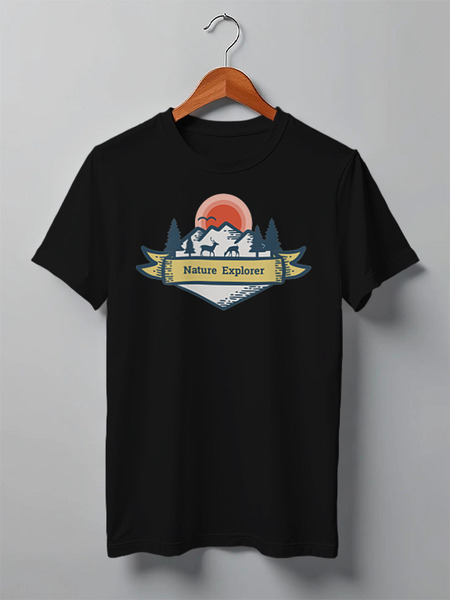 Заказать мужскую футболку в Москве. Футболка классическая Mountains от oneredfoxstore@gmail.com - готовые дизайны и нанесение принтов.