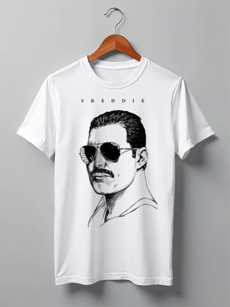 Заказать мужскую футболку в Москве. Футболка классическая Freddie Mercury - Queen от Leichenwagen - готовые дизайны и нанесение принтов.