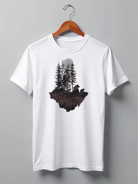 Заказать мужскую футболку в Москве. Футболка классическая Bears and Moon от oneredfoxstore@gmail.com - готовые дизайны и нанесение принтов.