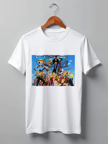 Заказать мужскую футболку в Москве. Футболка классическая ONE PIECE от aleksandra.boldy@mail.ru - готовые дизайны и нанесение принтов.