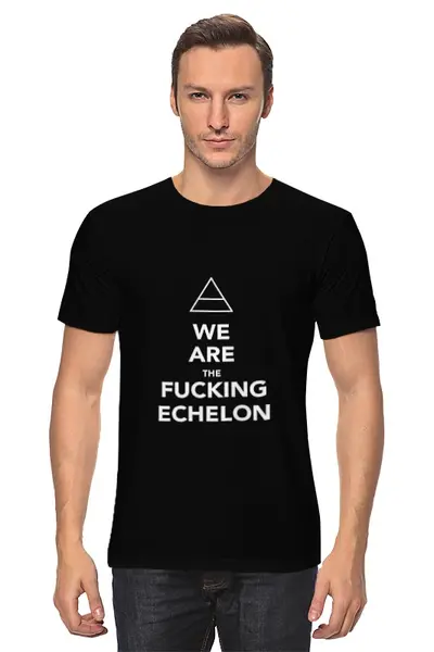 Заказать мужскую футболку в Москве. Футболка классическая Echelon 30STM от alicegreen - готовые дизайны и нанесение принтов.