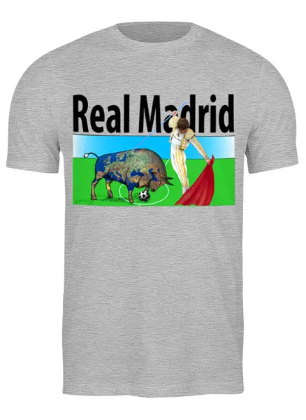 Заказать мужскую футболку в Москве. Футболка классическая real Madrid от alexs - готовые дизайны и нанесение принтов.