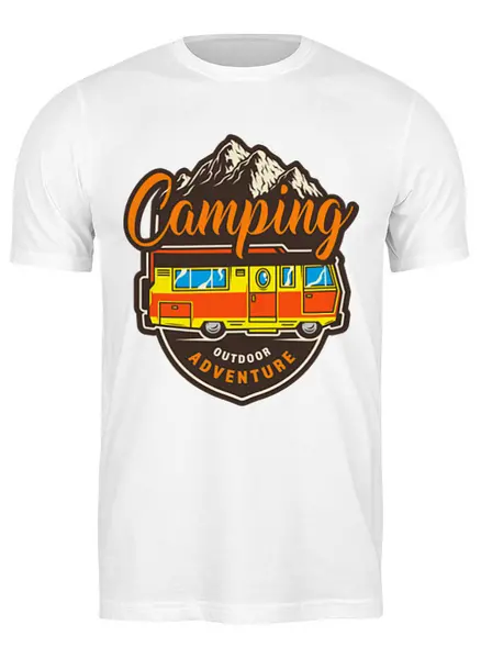 Заказать мужскую футболку в Москве. Футболка классическая CAMPING от balden - готовые дизайны и нанесение принтов.