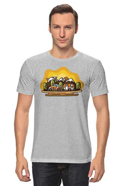 Заказать мужскую футболку в Москве. Футболка классическая Mountains от oneredfoxstore@gmail.com - готовые дизайны и нанесение принтов.