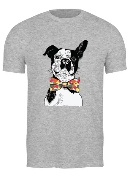 Заказать мужскую футболку в Москве. Футболка классическая Собака джентльмен  от ПРИНТЫ ПЕЧАТЬ  - готовые дизайны и нанесение принтов.