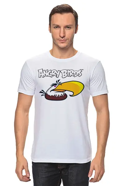Заказать мужскую футболку в Москве. Футболка классическая Angry birds  от ПРИНТЫ ПЕЧАТЬ  - готовые дизайны и нанесение принтов.