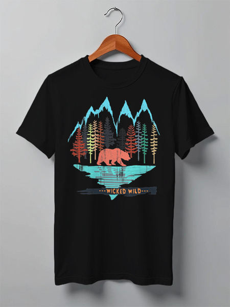 Заказать мужскую футболку в Москве. Футболка классическая Bear Here от oneredfoxstore@gmail.com - готовые дизайны и нанесение принтов.