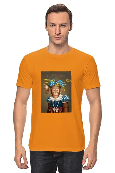 Заказать мужскую футболку в Москве. Футболка классическая Обезьянка 2 от Виктор Гришин - готовые дизайны и нанесение принтов.