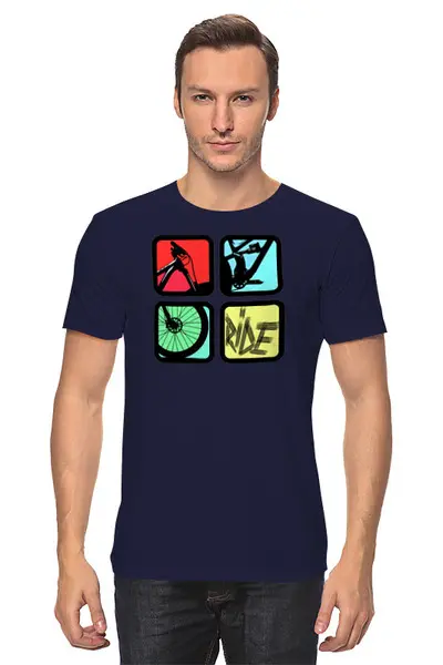 Заказать мужскую футболку в Москве. Футболка классическая Mountain Bike от oneredfoxstore@gmail.com - готовые дизайны и нанесение принтов.