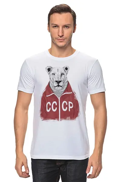 Заказать мужскую футболку в Москве. Футболка классическая Сосетский Лев от printik - готовые дизайны и нанесение принтов.