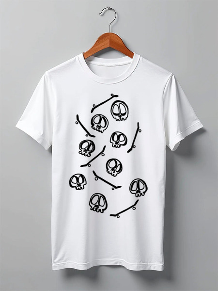 Заказать мужскую футболку в Москве. Футболка классическая Skulls от oneredfoxstore@gmail.com - готовые дизайны и нанесение принтов.