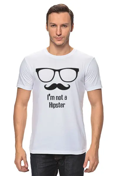Заказать мужскую футболку в Москве. Футболка классическая Я не хипстер от Hardgott - готовые дизайны и нанесение принтов.
