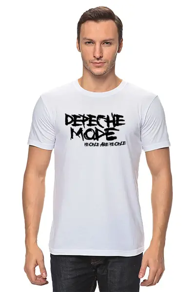 Заказать мужскую футболку в Москве. Футболка классическая Depeche Mode от Black Pimpf - готовые дизайны и нанесение принтов.