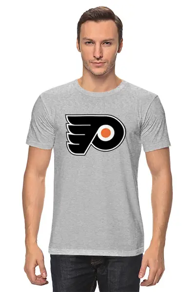 Заказать мужскую футболку в Москве. Футболка классическая Philadelphia Flyers / NHL USA от KinoArt - готовые дизайны и нанесение принтов.