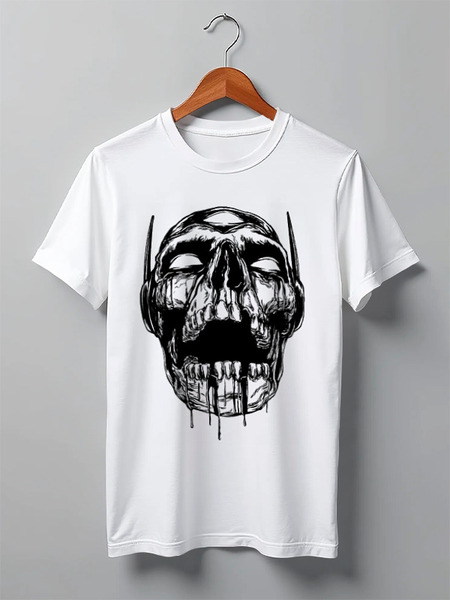Заказать мужскую футболку в Москве. Футболка классическая Череп от YellowCloverShop - готовые дизайны и нанесение принтов.