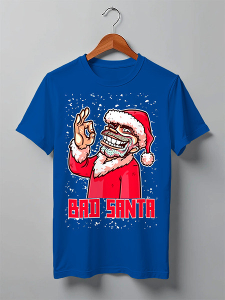Заказать мужскую футболку в Москве. Футболка классическая BAD SANTA от balden - готовые дизайны и нанесение принтов.