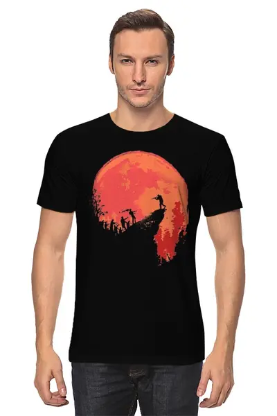 Заказать мужскую футболку в Москве. Футболка классическая Красная Луна от printik - готовые дизайны и нанесение принтов.