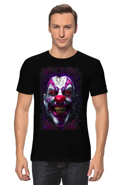 Заказать мужскую футболку в Москве. Футболка классическая Evil Clown от Leichenwagen - готовые дизайны и нанесение принтов.