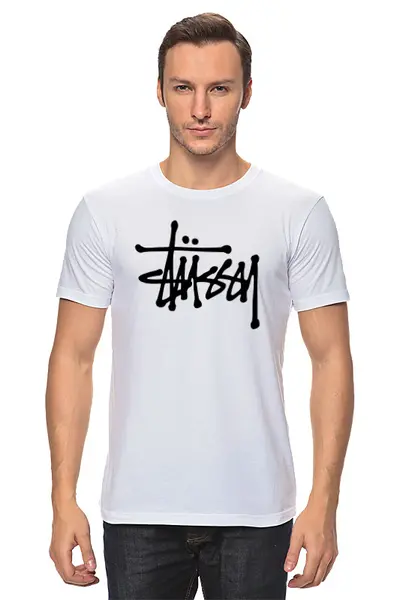 Заказать мужскую футболку в Москве. Футболка классическая Stussy от DESIGNER   - готовые дизайны и нанесение принтов.