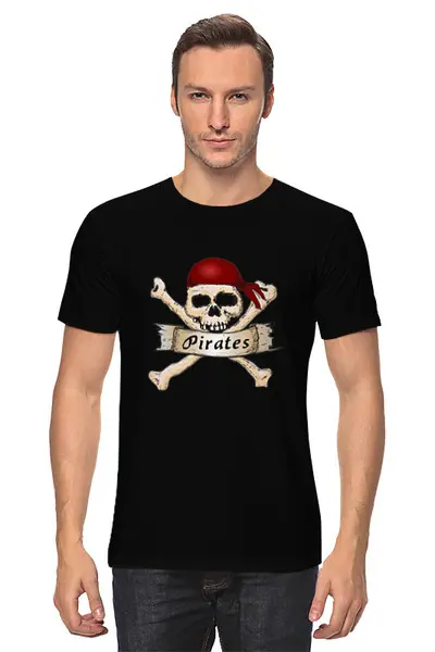 Заказать мужскую футболку в Москве. Футболка классическая Пиратская романтика от Андрей Бочкарев - готовые дизайны и нанесение принтов.