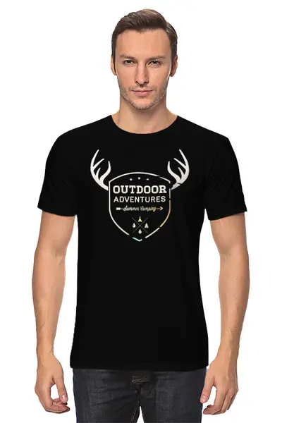 Заказать мужскую футболку в Москве. Футболка классическая Mountains от oneredfoxstore@gmail.com - готовые дизайны и нанесение принтов.