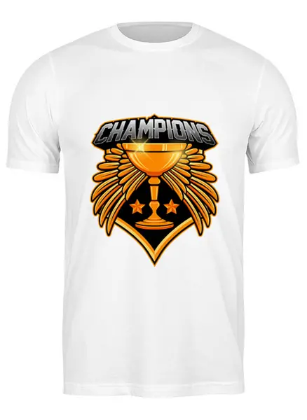 Заказать мужскую футболку в Москве. Футболка классическая Champions от THE_NISE  - готовые дизайны и нанесение принтов.
