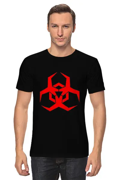 Заказать мужскую футболку в Москве. Футболка классическая Biohazard от Jimmy Flash - готовые дизайны и нанесение принтов.