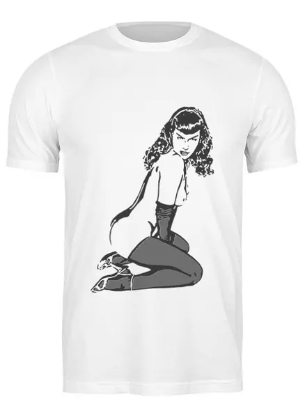 Заказать мужскую футболку в Москве. Футболка классическая Pin-up girl от Andrew Zaycev - готовые дизайны и нанесение принтов.