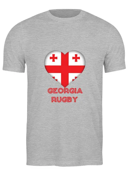 Заказать мужскую футболку в Москве. Футболка классическая Грузия регби от rugby - готовые дизайны и нанесение принтов.