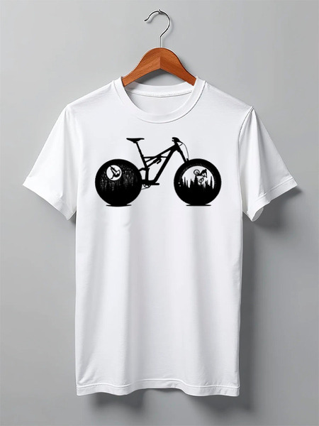 Заказать мужскую футболку в Москве. Футболка классическая Mountain Bike от oneredfoxstore@gmail.com - готовые дизайны и нанесение принтов.