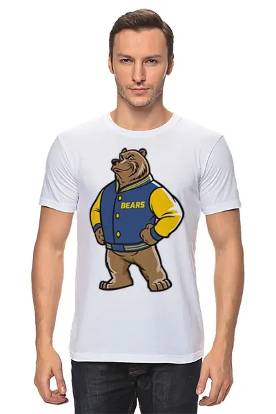 Заказать мужскую футболку в Москве. Футболка классическая Медведь от fanart - готовые дизайны и нанесение принтов.
