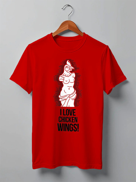 Заказать мужскую футболку в Москве. Футболка классическая Chicken wings от Алексей Фомин - готовые дизайны и нанесение принтов.