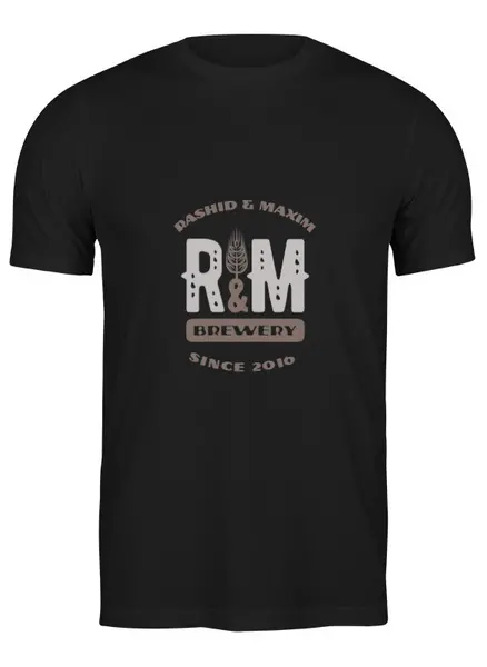 Заказать мужскую футболку в Москве. Футболка классическая R&M hoodie black от Alcochat - готовые дизайны и нанесение принтов.