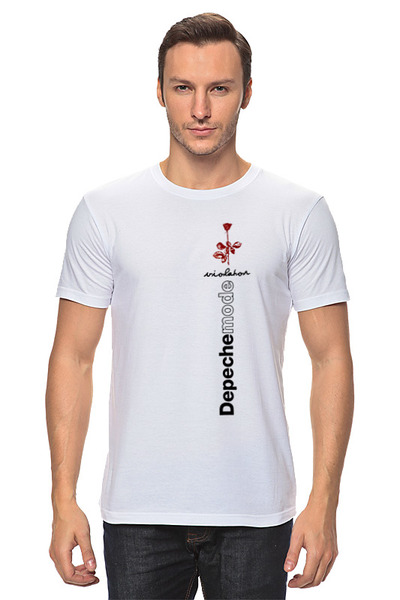 Заказать мужскую футболку в Москве. Футболка классическая Depeche Mode - Violator роза от Black Pimpf - готовые дизайны и нанесение принтов.
