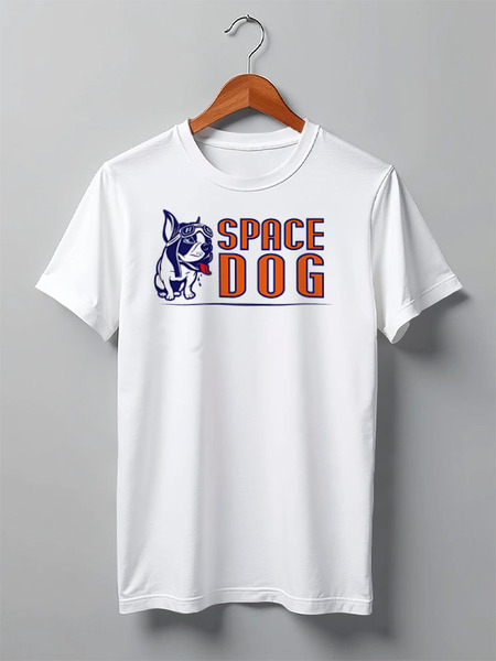 Заказать мужскую футболку в Москве. Футболка классическая Space Dog от Leichenwagen - готовые дизайны и нанесение принтов.