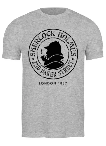 Заказать мужскую футболку в Москве. Футболка классическая Шерлок Холмс от printik - готовые дизайны и нанесение принтов.