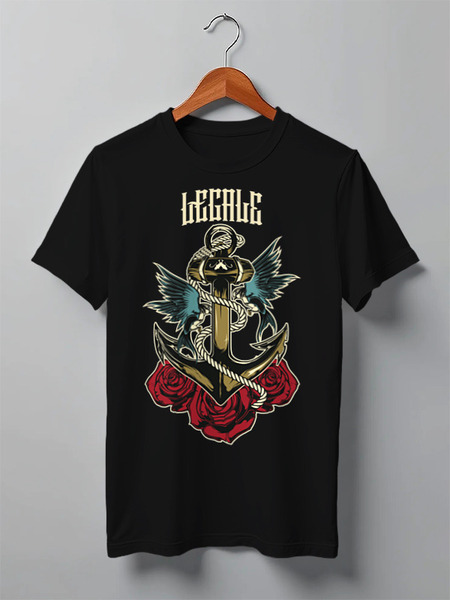 Заказать мужскую футболку в Москве. Футболка классическая Anchor old school от Legale Prints - готовые дизайны и нанесение принтов.